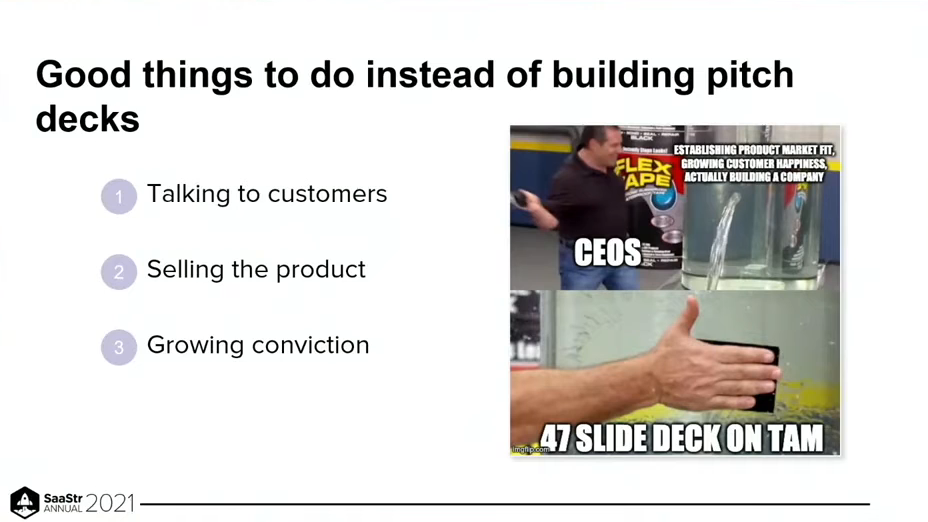 Slide 9: Good things to do instead of building pitch decks