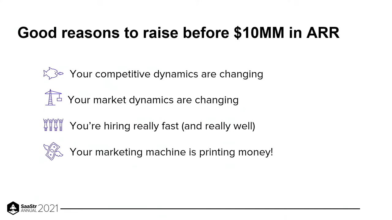 Slide 29: Good reasons to raise before $10MM in ARR